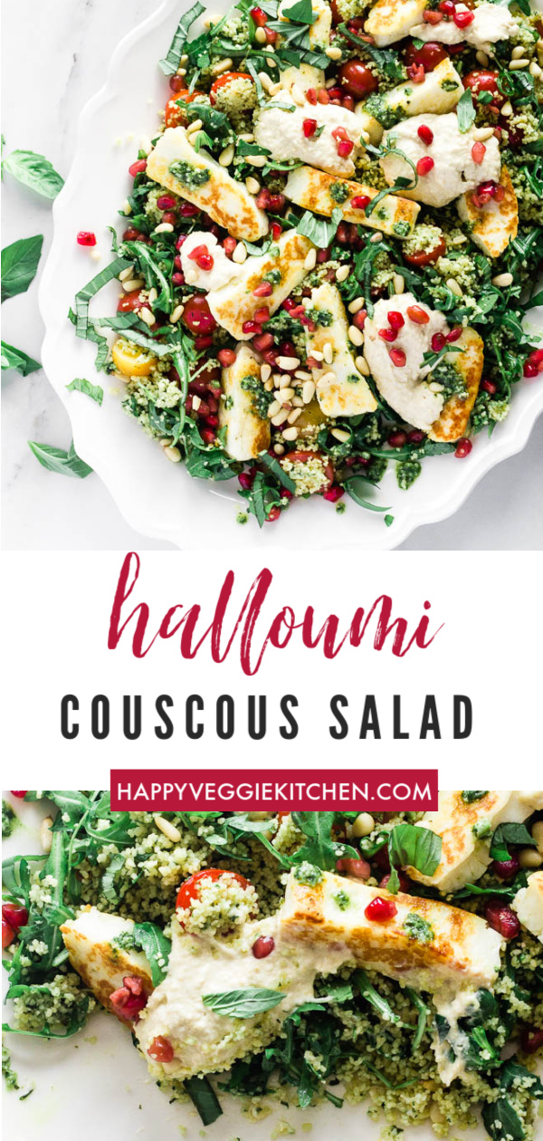 Halloumi Couscous Salad Happy Veggie Kitchen