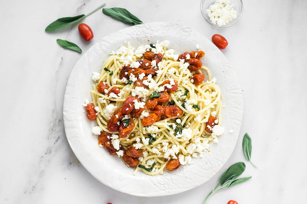 Sage Pasta with Roasted Tomatoes Happy Veggie Kitchen