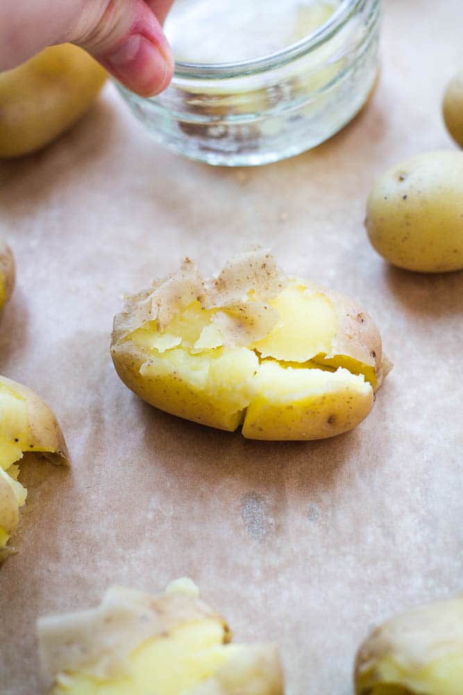 Honey Roasted Smashed Potatoes