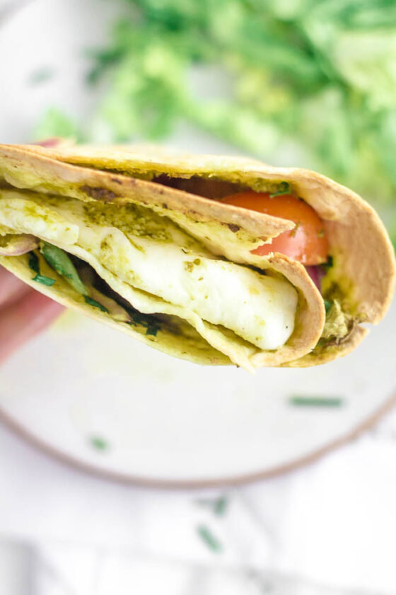 Air Fryer Wraps with Mozzarella & Pesto (Tik Tok Style) Happy Veggie