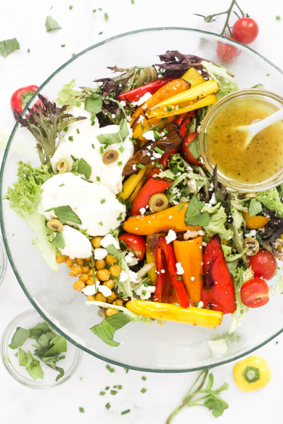 Sweet Pepper & Mozzarella Salad Happy Veggie Kitchen