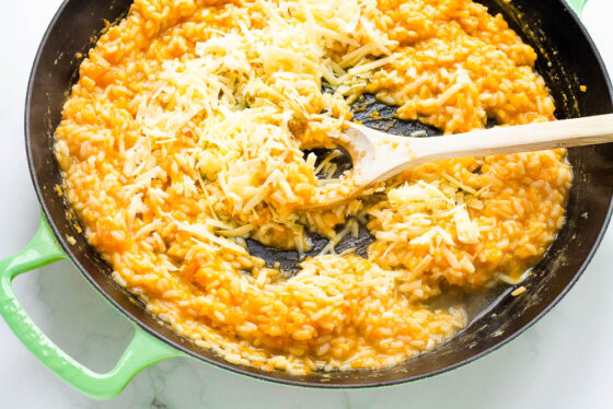 Cheesy Sweet Potato Risotto for Kids - Happy Veggie Kitchen