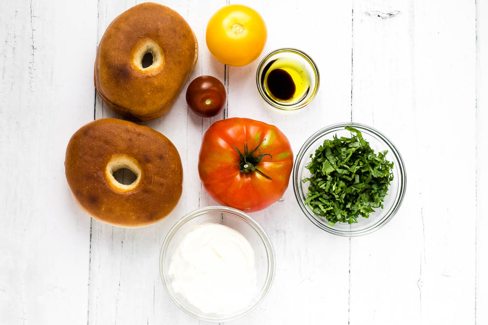 Tomato Bagels with Summer Herbs Happy Veggie Kitchen