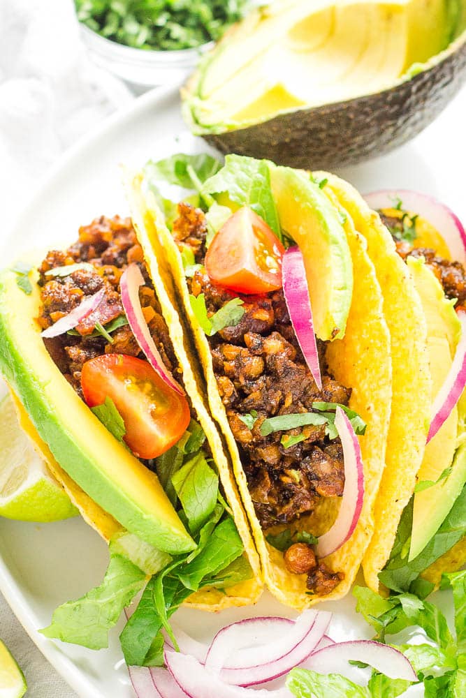 Close up of vegan tacos 