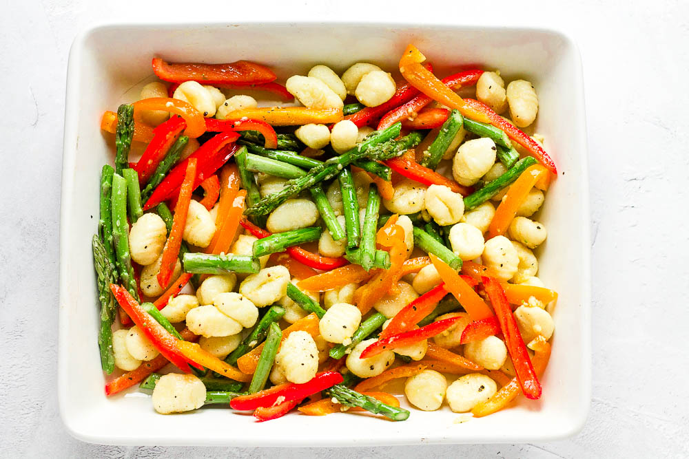 Gnocchi Tray Bake with Avocado Pesto Happy Veggie Kitchen