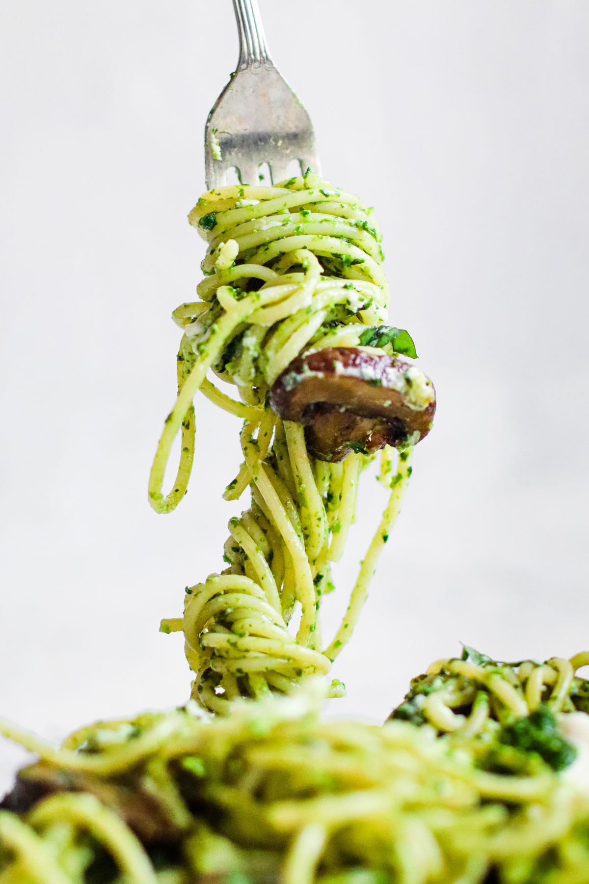 Garlic Mushroom Pesto Pasta Happy Veggie Kitchen