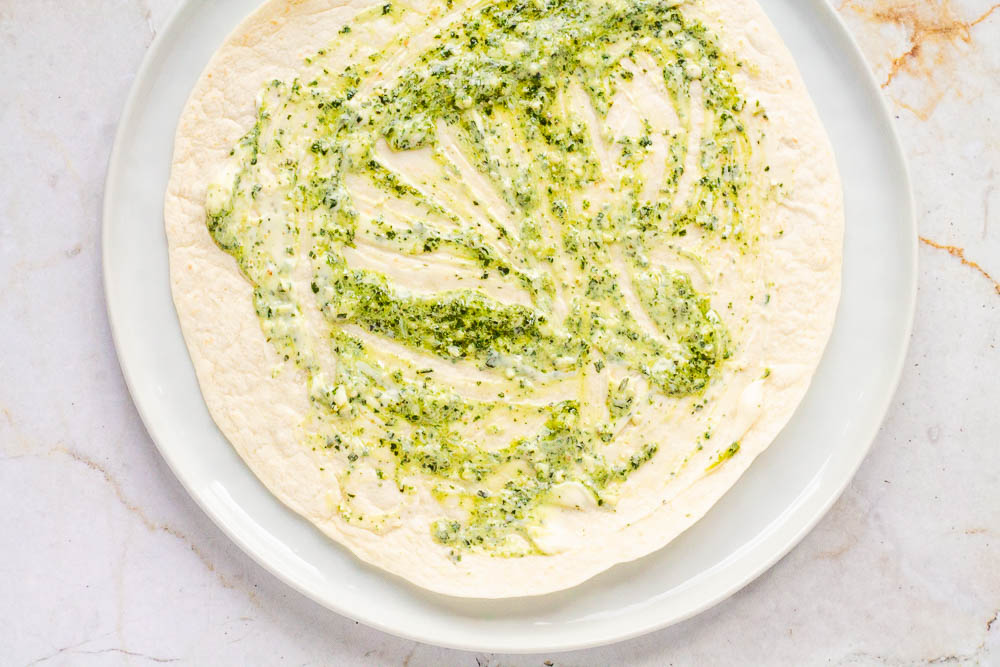 Mushroom Wraps With Spinach Feta Pesto Happy Veggie Kitchen