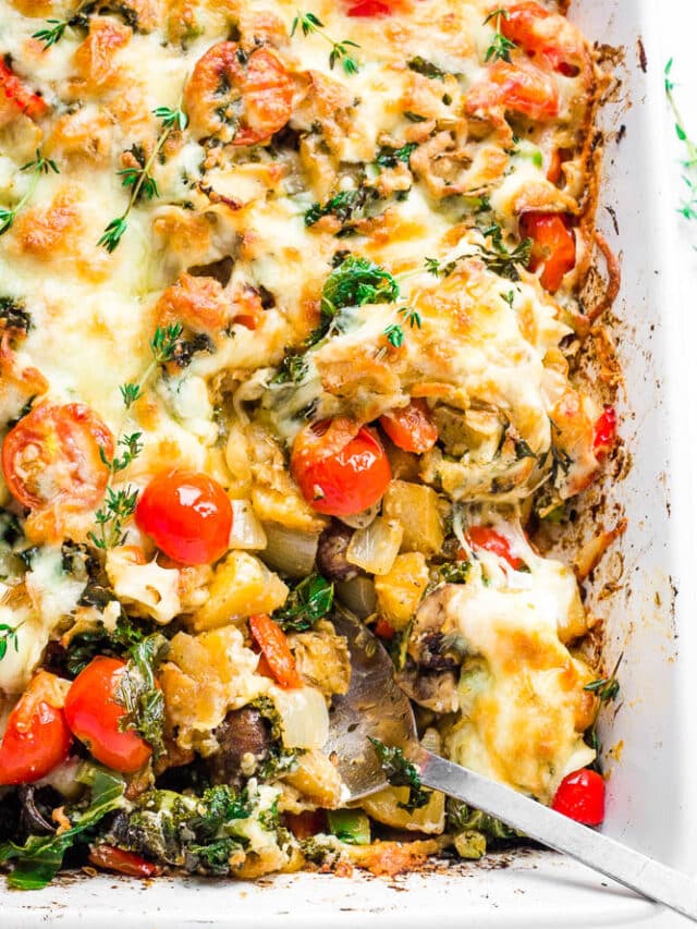 Roasted Potatoes with Tomatoes & Herbs - Happy Veggie Kitchen