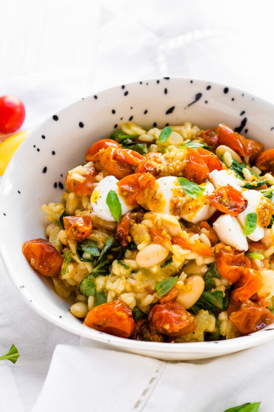 Roasted Tomato & White Bean Risotto Happy Veggie Kitchen