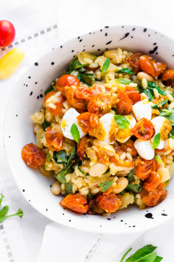Roasted Tomato & White Bean Risotto Happy Veggie Kitchen