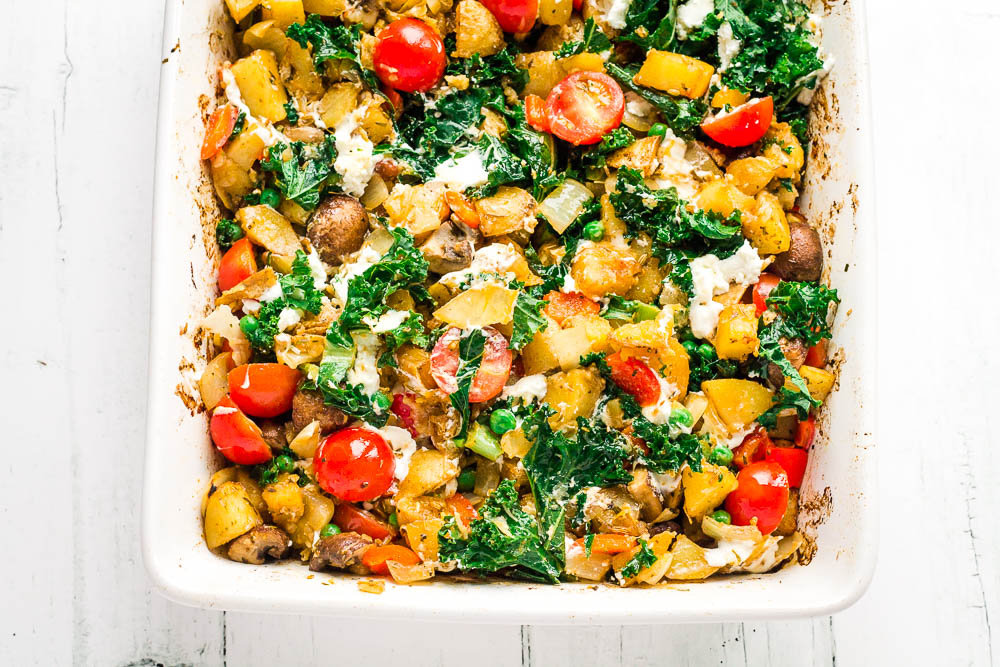 Cheesy Veggie Potato Bake - Happy Veggie Kitchen