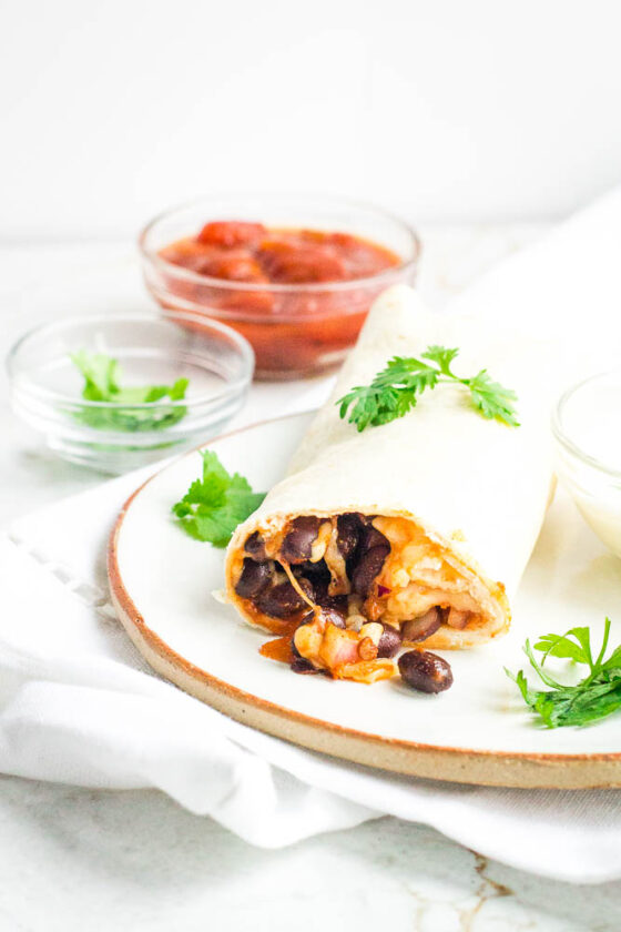 Air Fryer Bean & Cheese Burritos Happy Veggie Kitchen