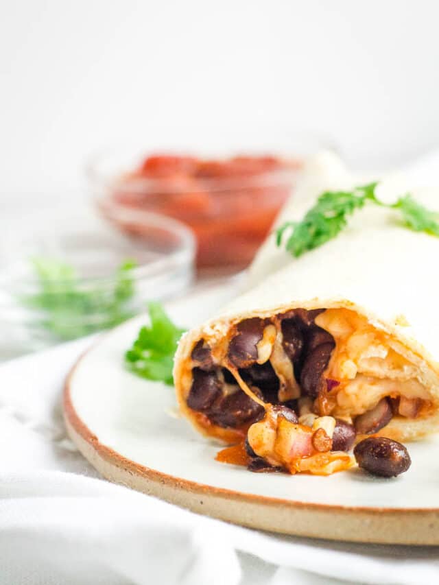 Easy Air Fryer Enchiladas (Cheese & Bean) Happy Veggie Kitchen