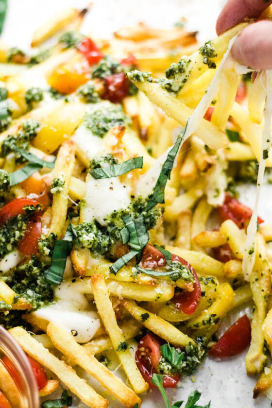 Loaded Pesto Fries Happy Veggie Kitchen