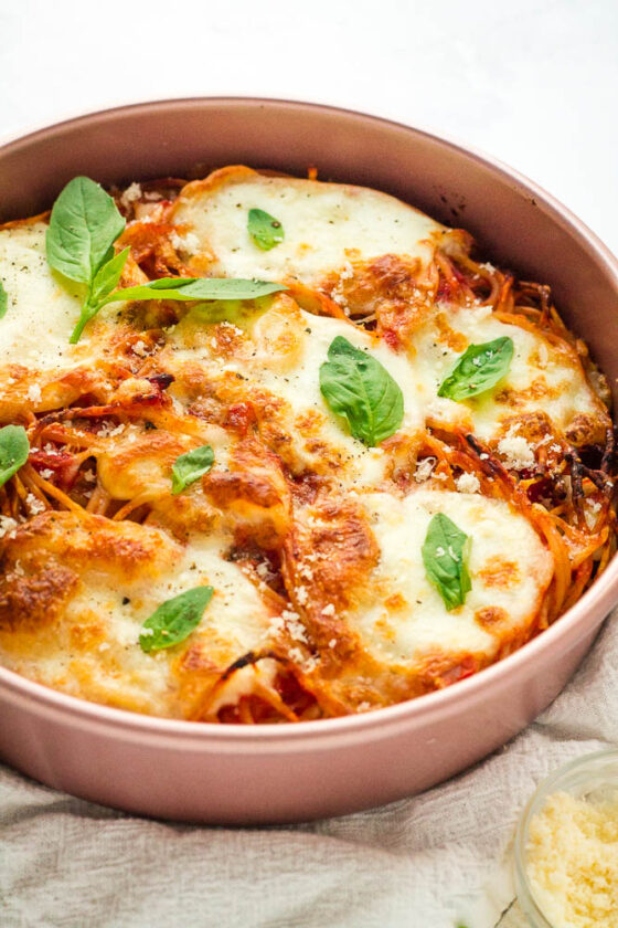 Air Fryer Baked Spaghetti Happy Veggie Kitchen