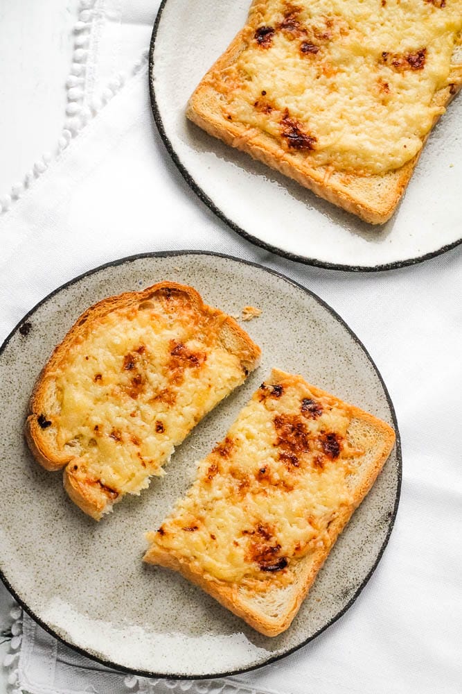 Air Fryer Cheese on Toast - Happy Veggie Kitchen