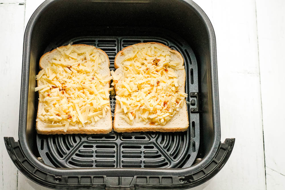 Air Fryer Cheese on Toast - Happy Veggie Kitchen
