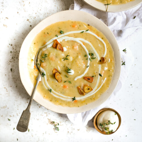 The Best Vegetarian Potato Soup Happy Veggie Kitchen