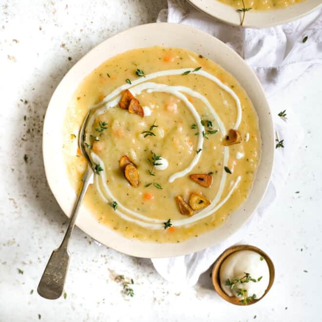The Best Vegetarian Potato Soup - Happy Veggie Kitchen