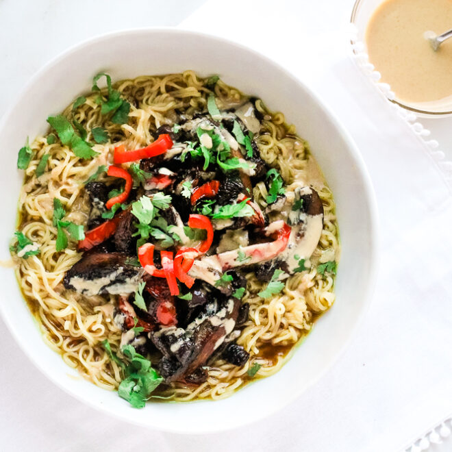 Roasted Mushroom Noodle Soup Happy Veggie Kitchen
