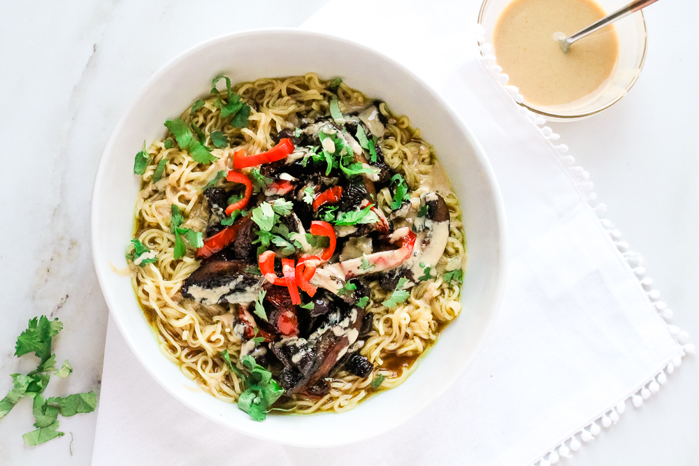 Roasted Mushroom Noodle Soup - Happy Veggie Kitchen