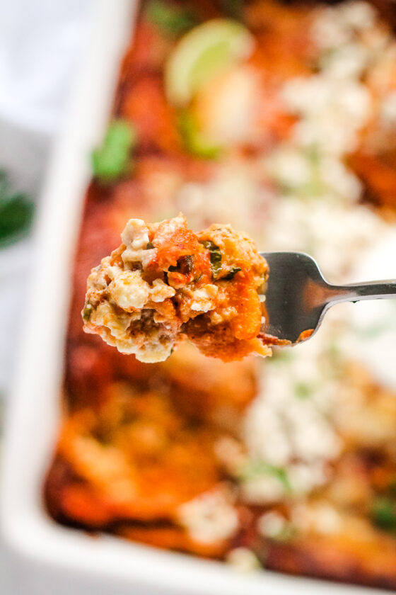 Four Cheese Enchilada Casserole Happy Veggie Kitchen