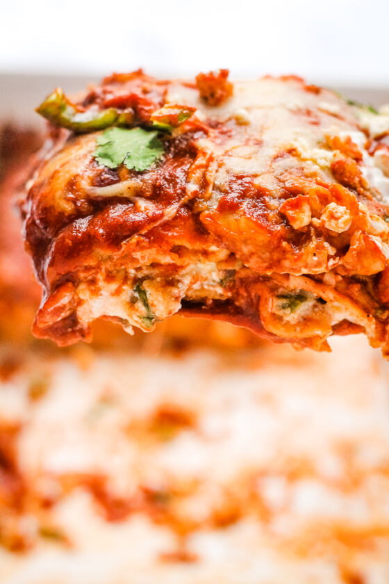 Four Cheese Enchilada Casserole Happy Veggie Kitchen