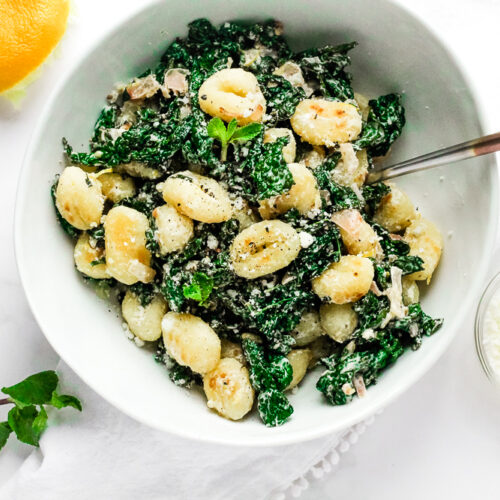 Easy One Pan Kale Gnocchi Happy Veggie Kitchen