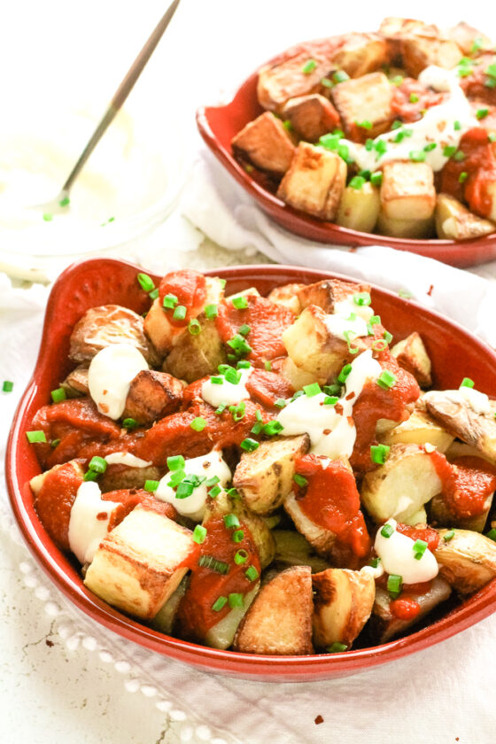 Air Fryer Patatas Bravas Happy Veggie Kitchen