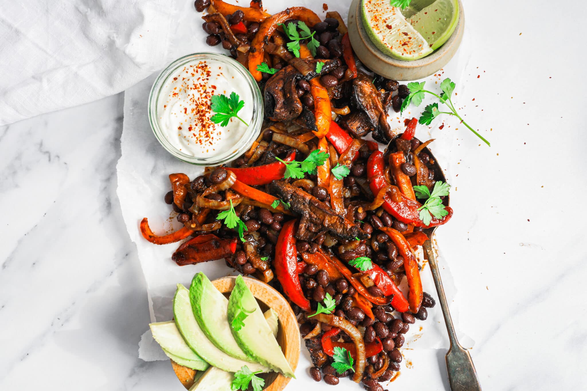 Black Bean Fajitas with Sweet Chili Sauce Happy Veggie Kitchen