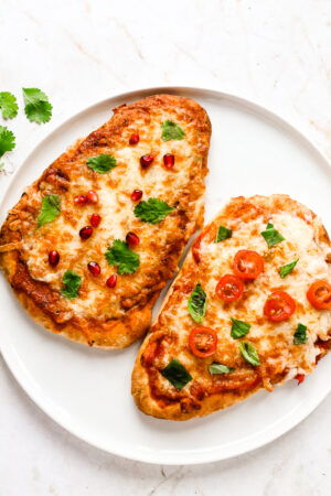 Air Fryer Naan Pizza - Happy Veggie Kitchen