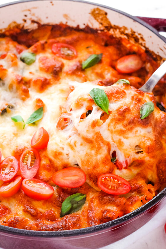 Creamy Halloumi Pasta Bake with Cherry Tomatoes Happy Veggie Kitchen