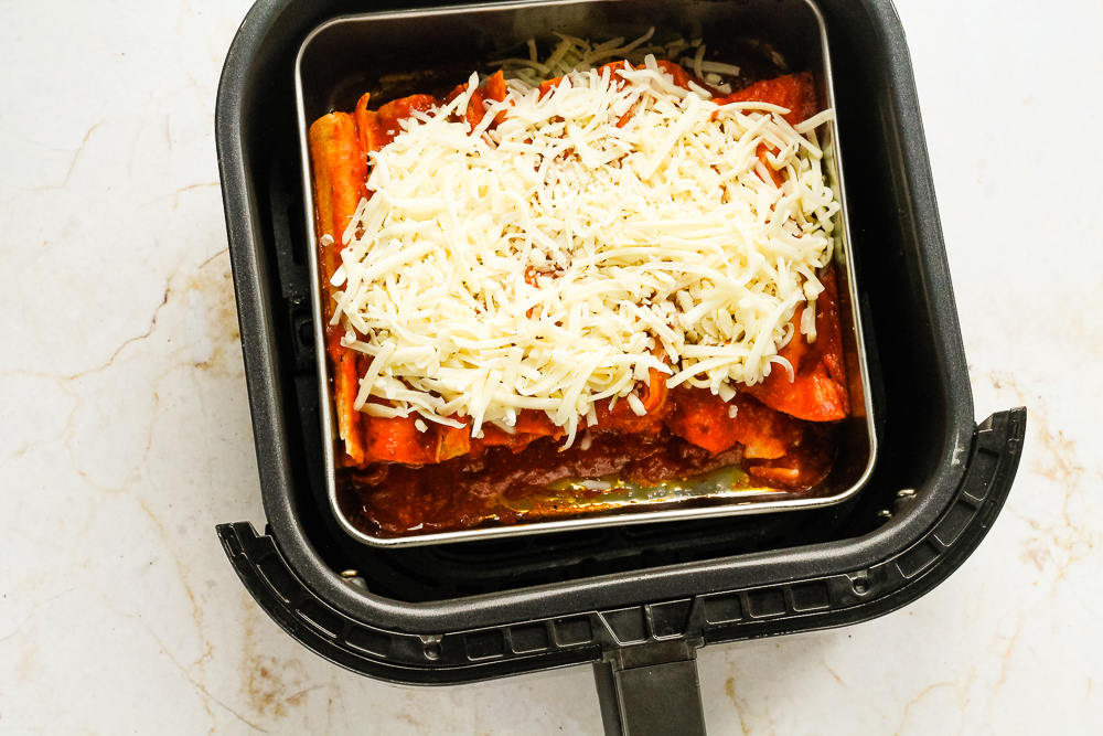 Easy Air Fryer Enchiladas (Cheese & Bean) Happy Veggie Kitchen