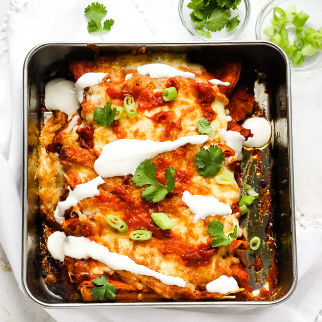 Easy Air Fryer Enchiladas (Cheese & Bean) Happy Veggie Kitchen