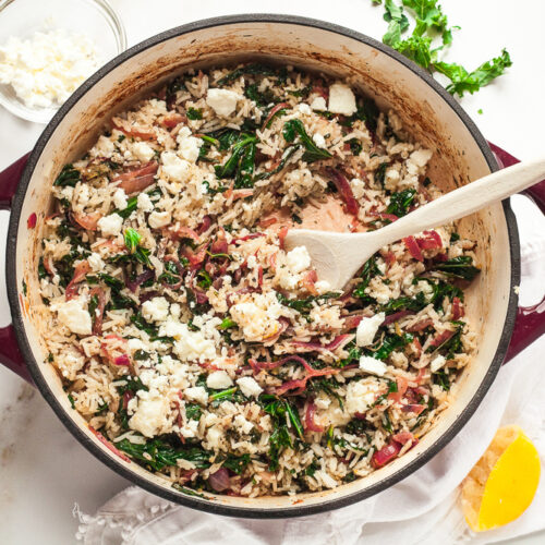 Feta & Kale Rice Happy Veggie Kitchen