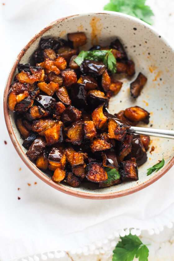 Spicy Air Fryer Eggplant (Aubergine) Happy Veggie Kitchen