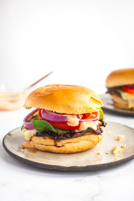 Air Fryer Portobello Mushroom Burgers Happy Veggie Kitchen