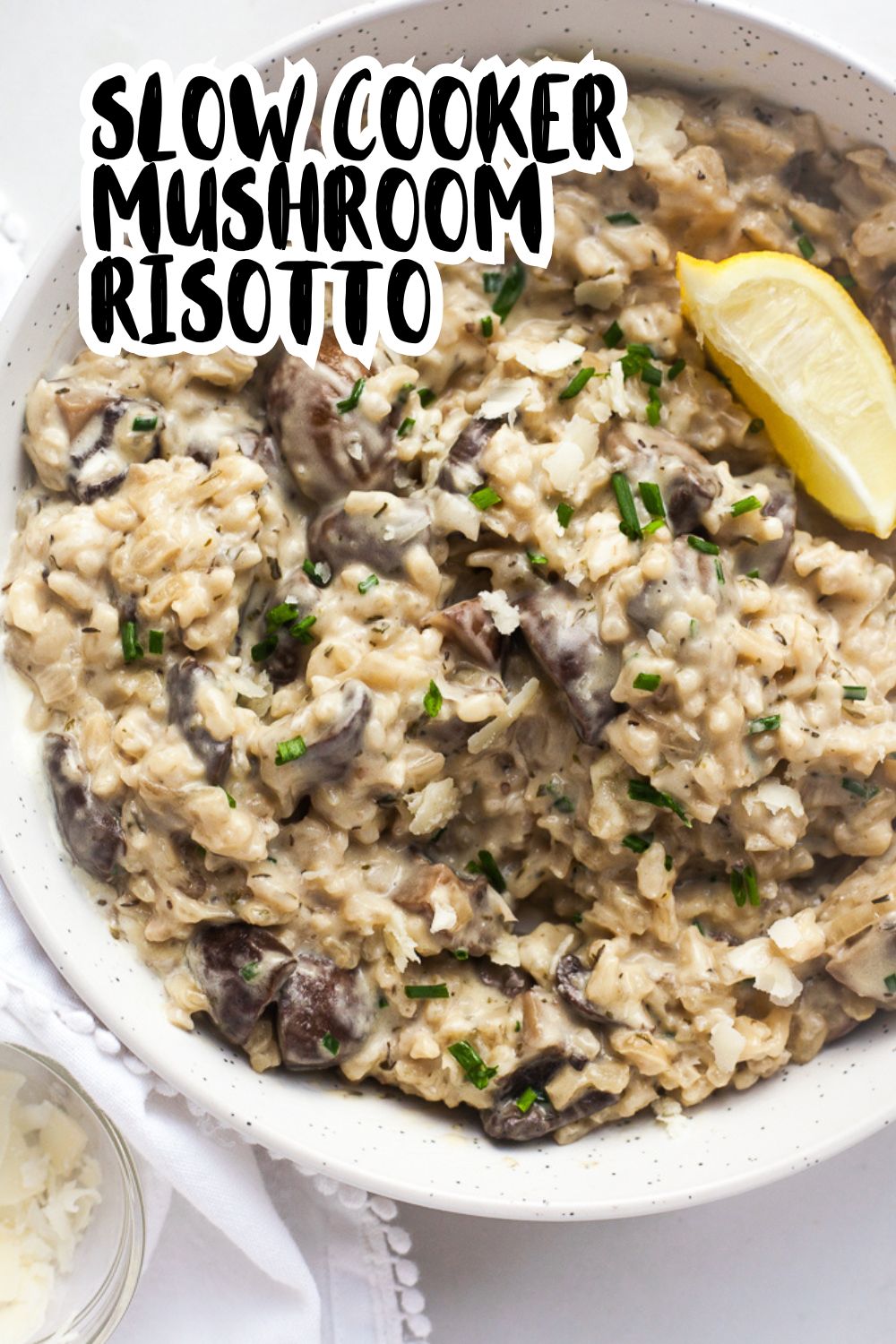 Slow Cooker Mushroom Risotto - Happy Veggie Kitchen