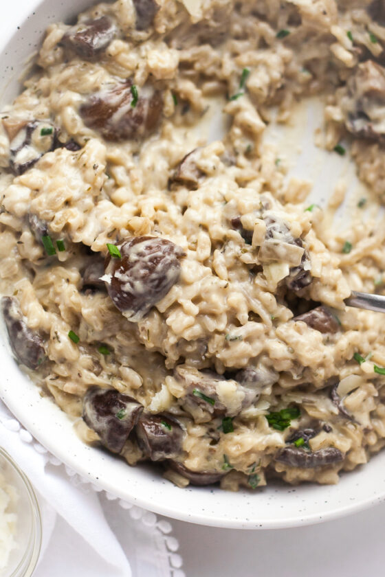 Slow Cooker Mushroom Risotto Happy Veggie Kitchen