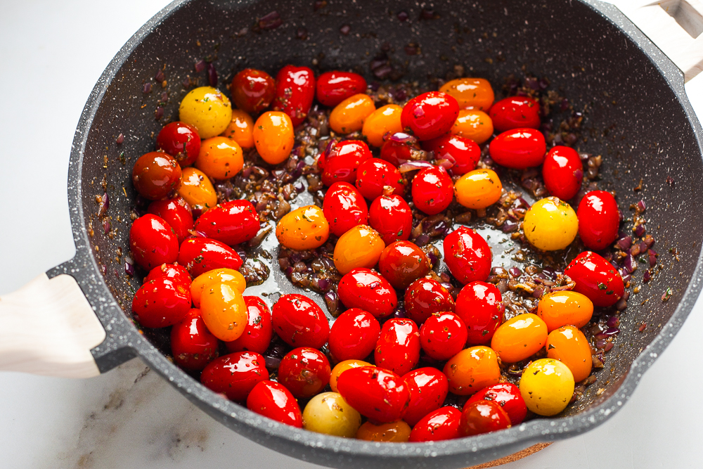 Cherry Tomato Spaghetti Sauce - Happy Veggie Kitchen