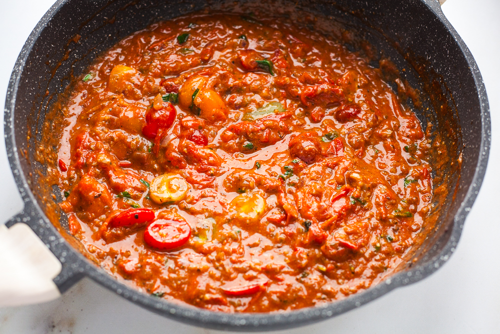Cherry Tomato Spaghetti Sauce - Happy Veggie Kitchen