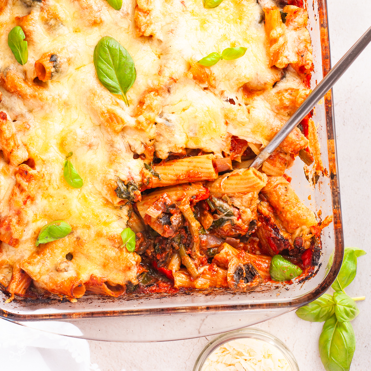 Easy Roasted Vegetable Pasta Bake (One Pan, No Boil!)-image