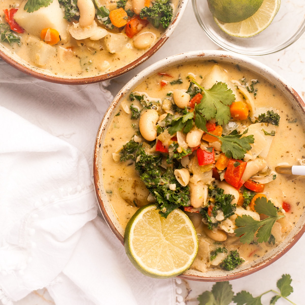 Southwestern Potato, Kale & Green Chile Soup-image