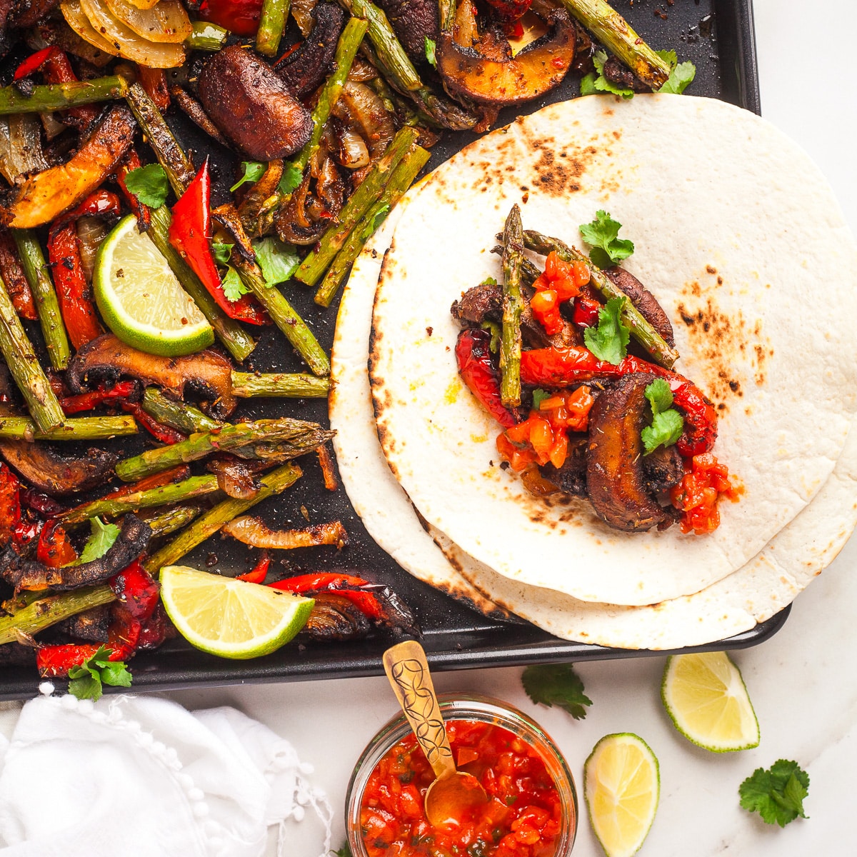 Sheet Pan Veggie Fajitas with Mushrooms &amp; Asparagus-image