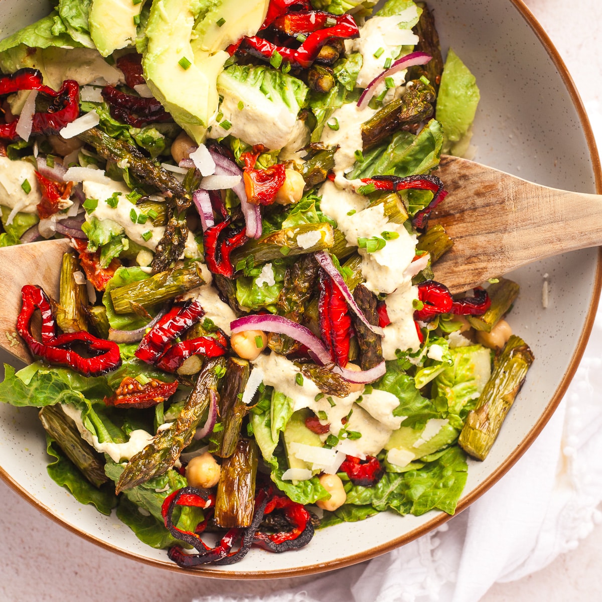 Roasted Asparagus Salad with Pesto Ranch-image